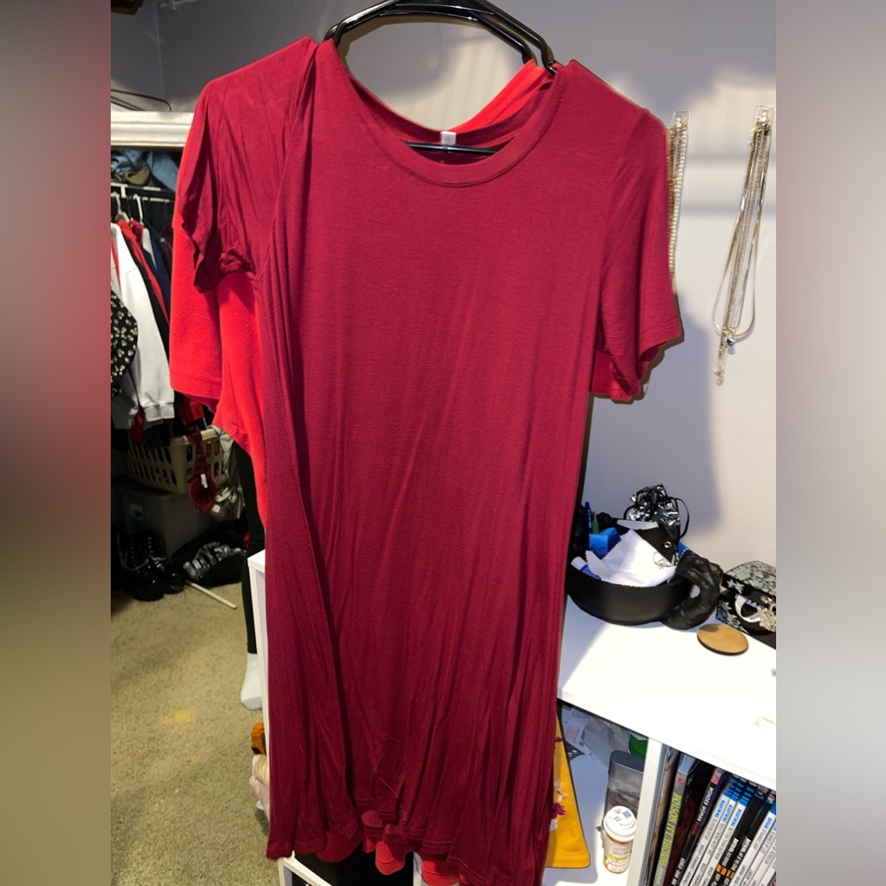 Red women’s tshirt dress